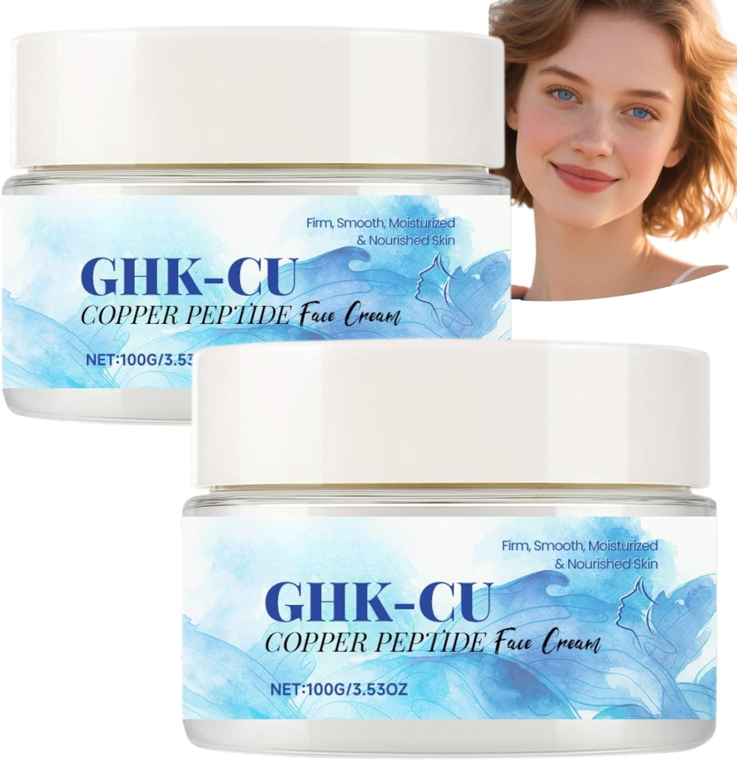 GHK-CU Copper Peptide Face Cream, Firming Moisturizing Anti-Aging Cream for Smooth Hydrated Skin, Revitalizing Copper Peptide Moisturizer for Fine Lines, Radiance Boosting Daily Repair Cream (1Pcs)
