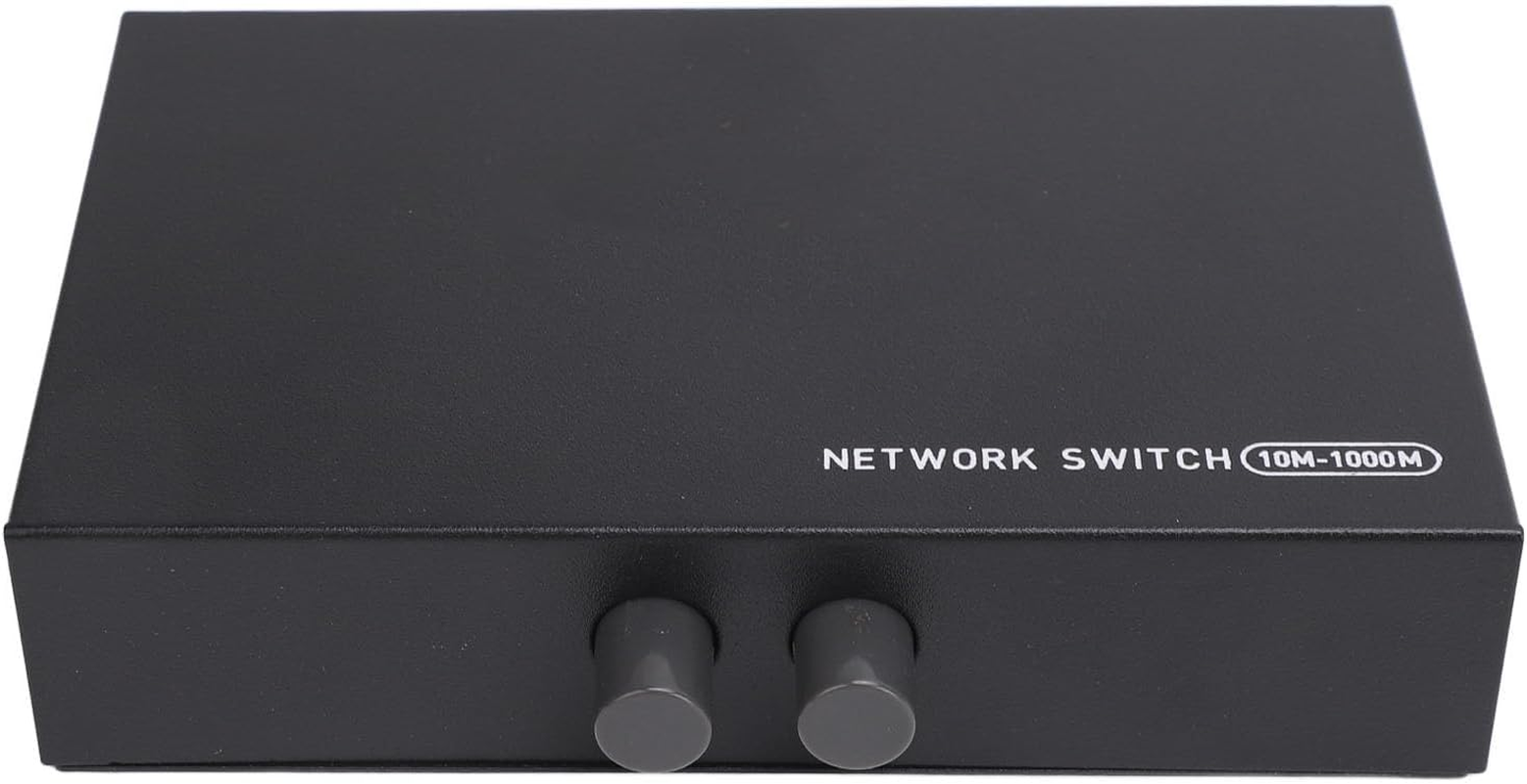 RJ45 Network Switch, Plug and Play 2 Way a B Selector Hub for Home with Iron Metal Casing, 100M 1000M Ethernet Splitter, Compatible for Network Devices image number 4
