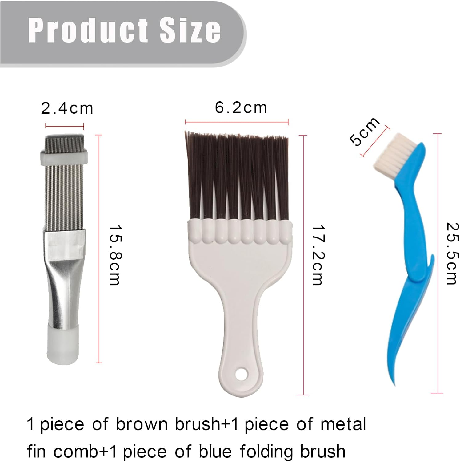 3 Pieces Lamellar Comb Dryer, Condenser Comb, Dryer Cleaning Brush, Air Conditioning Cleaner Accessories, Air Conditioning Slat Cleaner Brushes, Cleaning Set, Cleaner Conditioner, Wire Comb - Set Of 2 image number 7