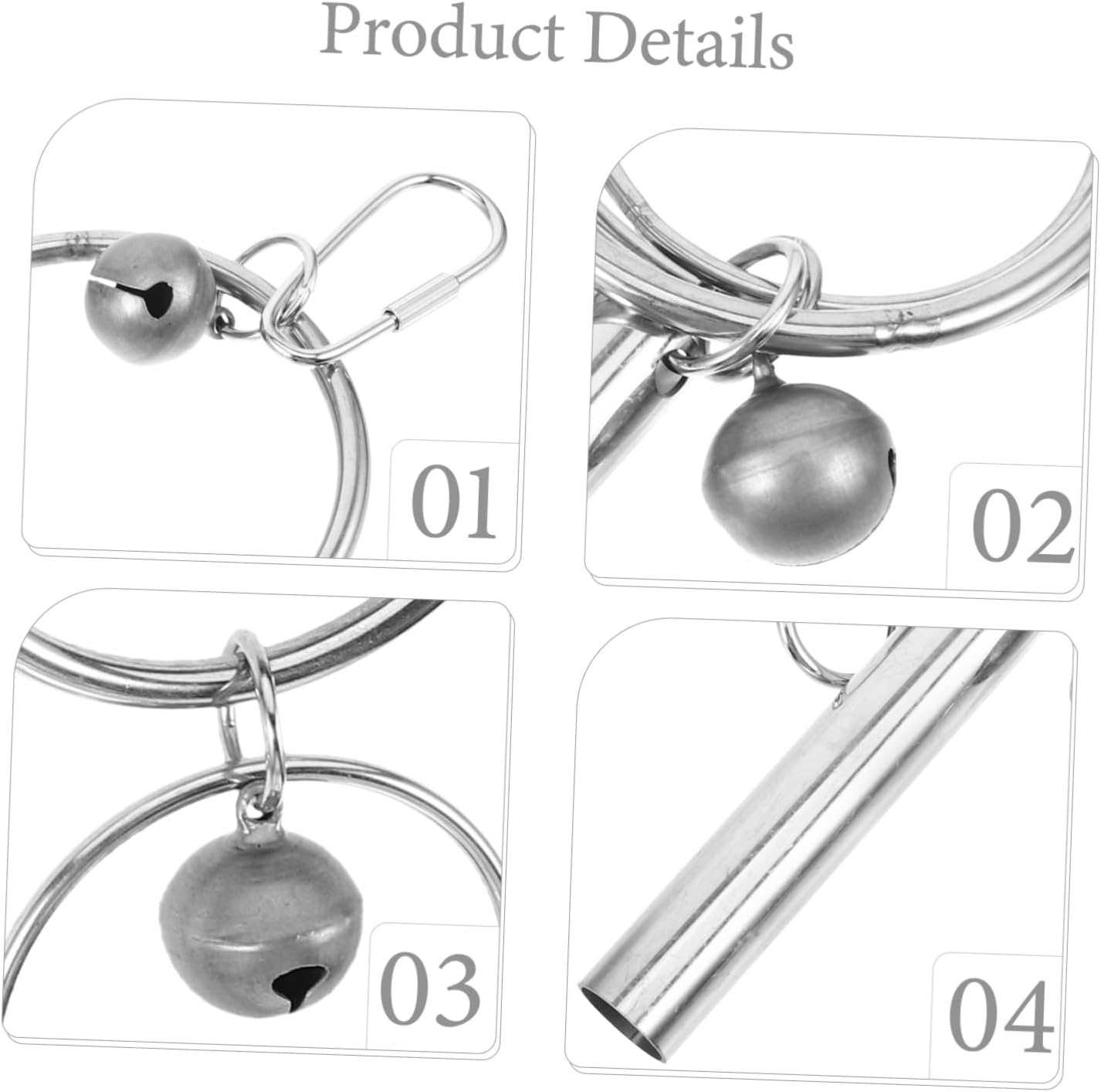 VILLFUL Parrot Toys for Large Birds Metal Bells Pendant Bird Cage Pendant Bell Hanging Decor image number 3