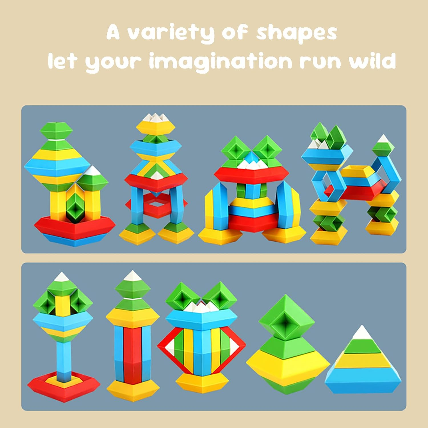 30PCS Stacking Building Blocks for Toddlers, Pyramid Montessori Educational Toys for 1-5 Year Old Boys & Girls, STEM Sensory Learning Activities & Preschool Gift Set