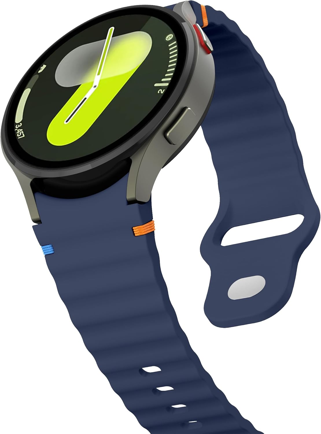 Sport Band Compatible with Samsung Galaxy Watch 7 Band 40Mm 44Mm,No Gap Soft Silicone Bands for Galaxy Watch FE 40 Mm/Galaxy Watch 6/6 Classic 5 4 Band /20Mm Watch Band for Women Men - Blue image number 7