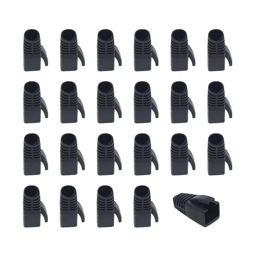 RJ45 Strain Relief Boots, 100 PCS CAT6A, CAT7, CAT8 Plastic Network Wire, Red