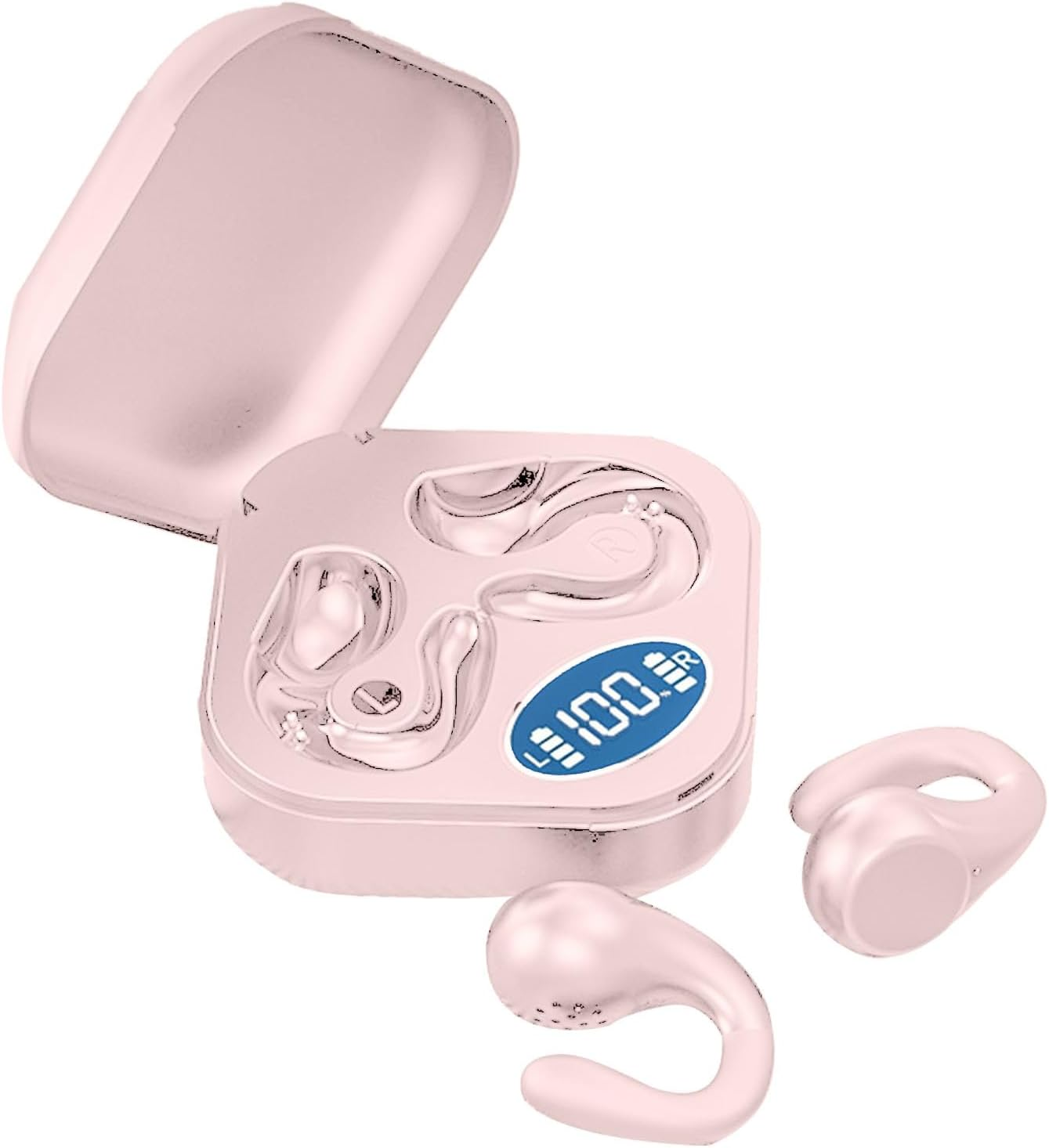 Wireless Hifi Headphones with Open Ear and Power Indicator, Safe and Comfortable, Wireless Connection, Long Standby Time, Lightweight and Portable (Pink) image number 5