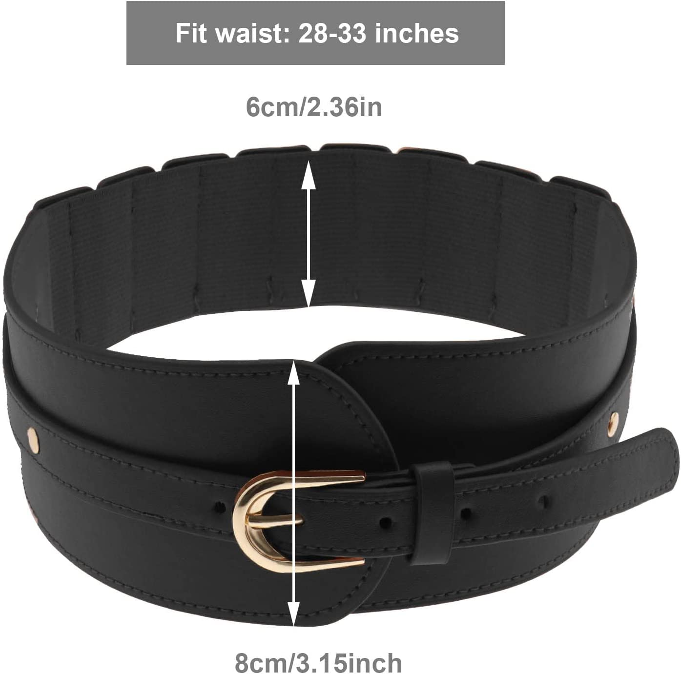 Emagtech Women Wide Elastic Waist Belt Decorative Waist Strap Lady Stretchable Waistband for 70-80Cm Waist Size Shirt Dress Coat Sweater Outerwear