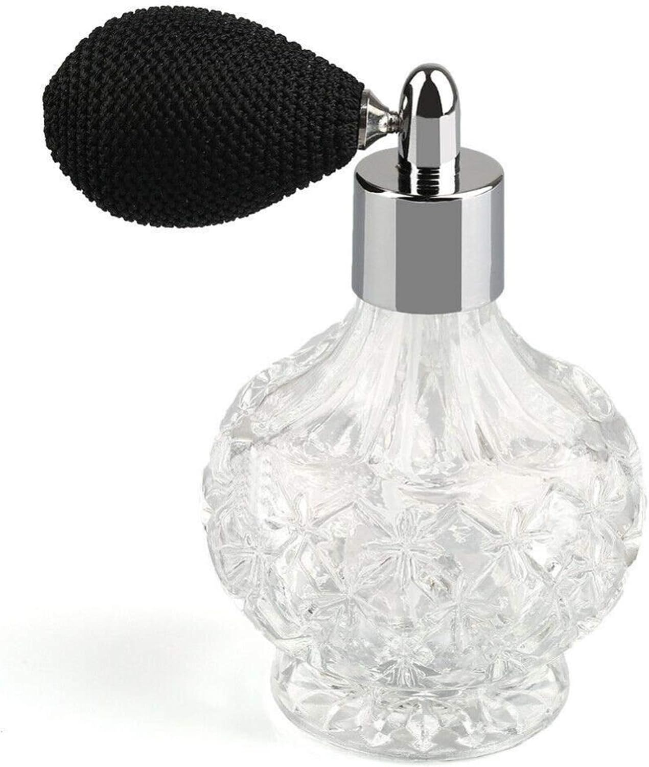 80Ml Vintage Glass Clear Perfume Spray Bottle Atomizer Black Short Pump image number 4