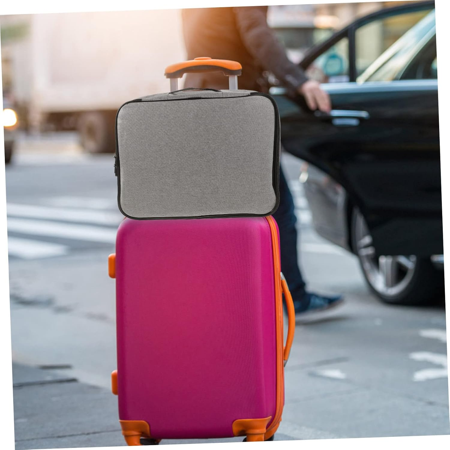 HAPINARY Travel Document Collection Bag Home File Holder Large Capacity Id Storage Bag Document Pouch - Navy image number 2