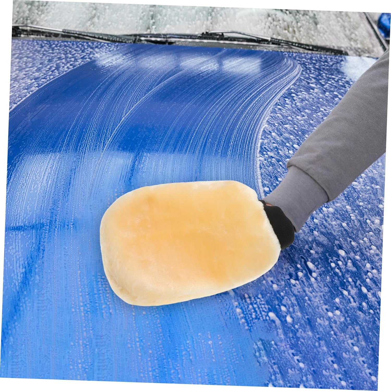 Cabilock Plush Car Wash Gloves Double-Sided Vehicle Washing Mitt Soft Microfiber Car Cleaning Mitt Suitable for Automotive Exterior Care image number 4