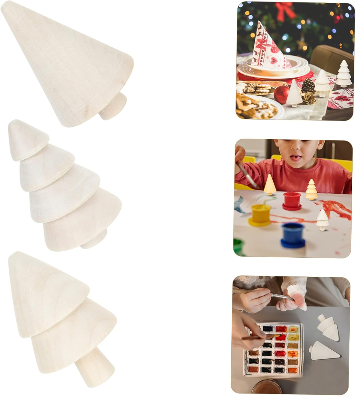 Ciieeo DIY Christmas Trees Decor Unfinished Wood Christmas Trees Wood DIY Tools Children'S Creative Toys image number 1