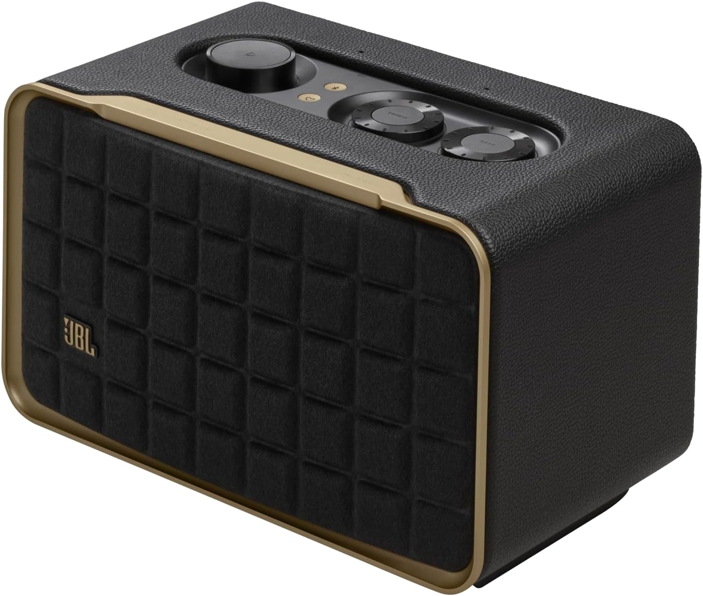 JBL Authentics 200, Superb Sound and Performance, Inspired by Retro Design, Music Streaming Services via Built-In Wi-Fi, Voice Assistants*, Simultaneously on One Device., Black