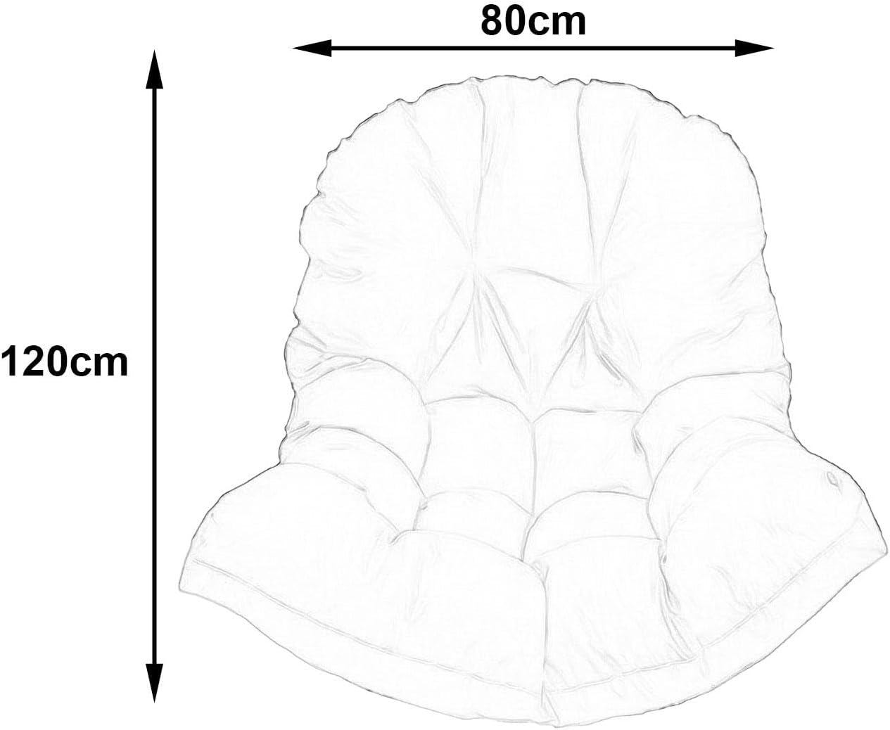 Hanging Egg Chair Cushion Chair Seat Cushion Garden Chair Mat Swinging Chair Pad for Lawn, Khaki