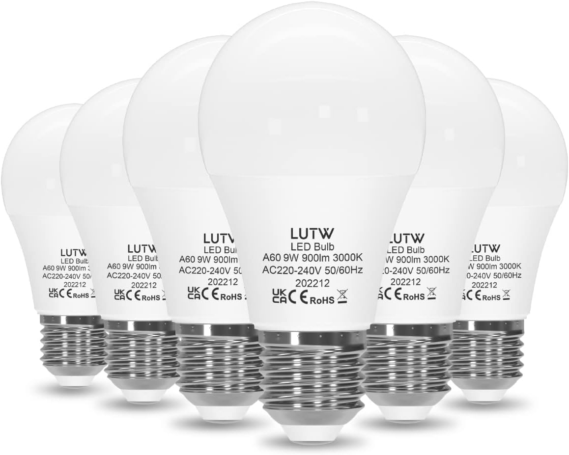 LED Light Bulbs, E27 Edison Screw Bulbs 100W Equivalent, Warm White 3000K ES Screw in Light Bulb, 12W 1200Lm Super Bright Energy Saving Lightbulbs for Lamp, Non-Dimmable Pack of 6