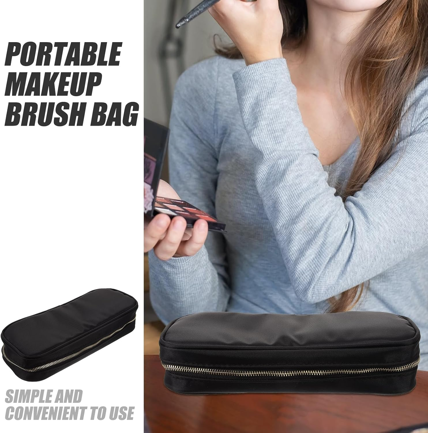 PACKOVE Makeup Brush Pouch Makeup Brush Holder Travel Makeup Brush Case Cosmetic Brush Bag for Women Girls image number 6