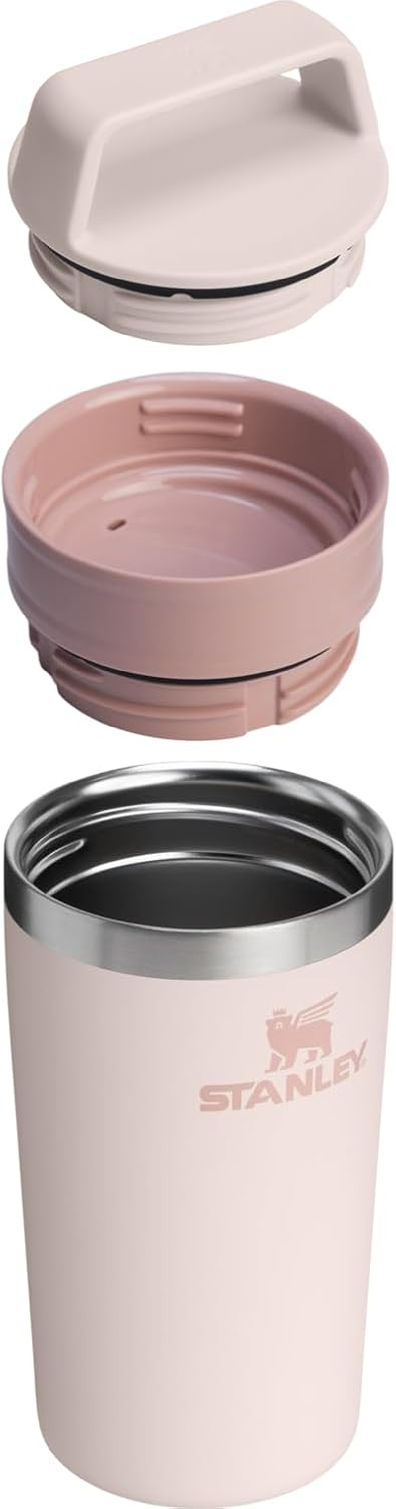 Stanley Cafe to Go Travel Mug 12 Oz | Leakproof Two-Part Drink through Lid | Tumbler Cup for Coffee, Tea and Drinks | Insulated Stainless Steel Coffee Mug | Bpa-Free | Rose Quartz image number 3