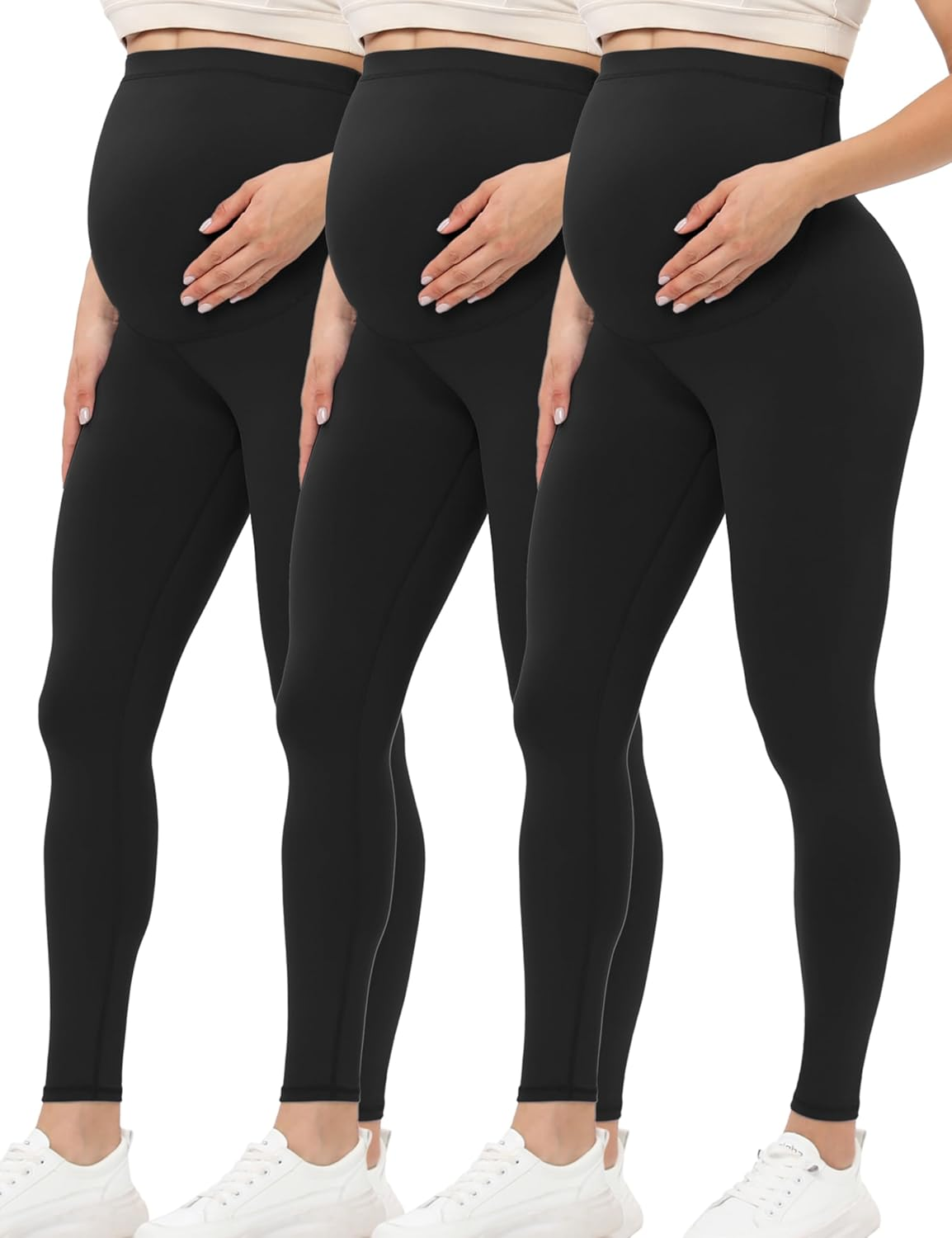 Buttergene Women'S Maternity Leggings over the Belly Maternity Yoga Pants Workout Pregnancy Leggings image number 4