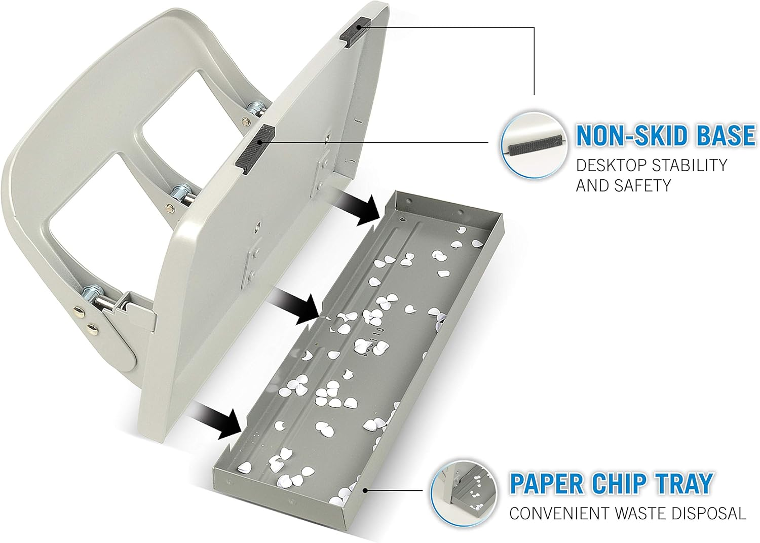 CARL, Medium-Duty 3 Hole Paper Punch, 40 Sheet Punch Capacity, Metallic, Model:Hc-340 image number 1