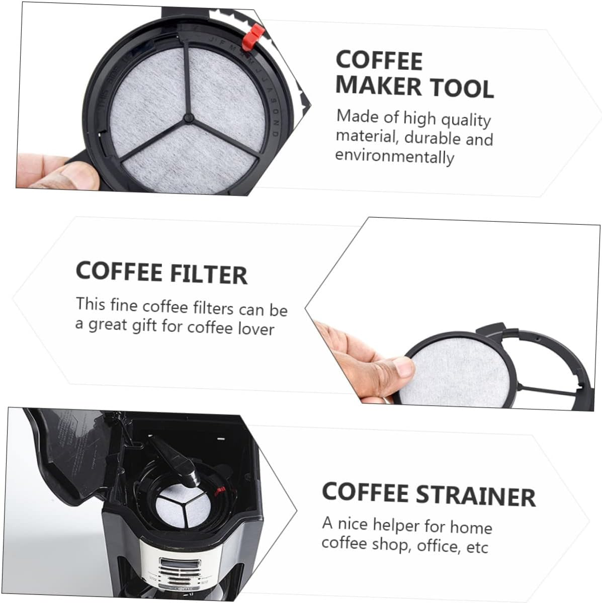 CONGARTENO 6Pcs Water Filter Core Maker Accessories Espresso Strainer for Filter Coffee Machine image number 3