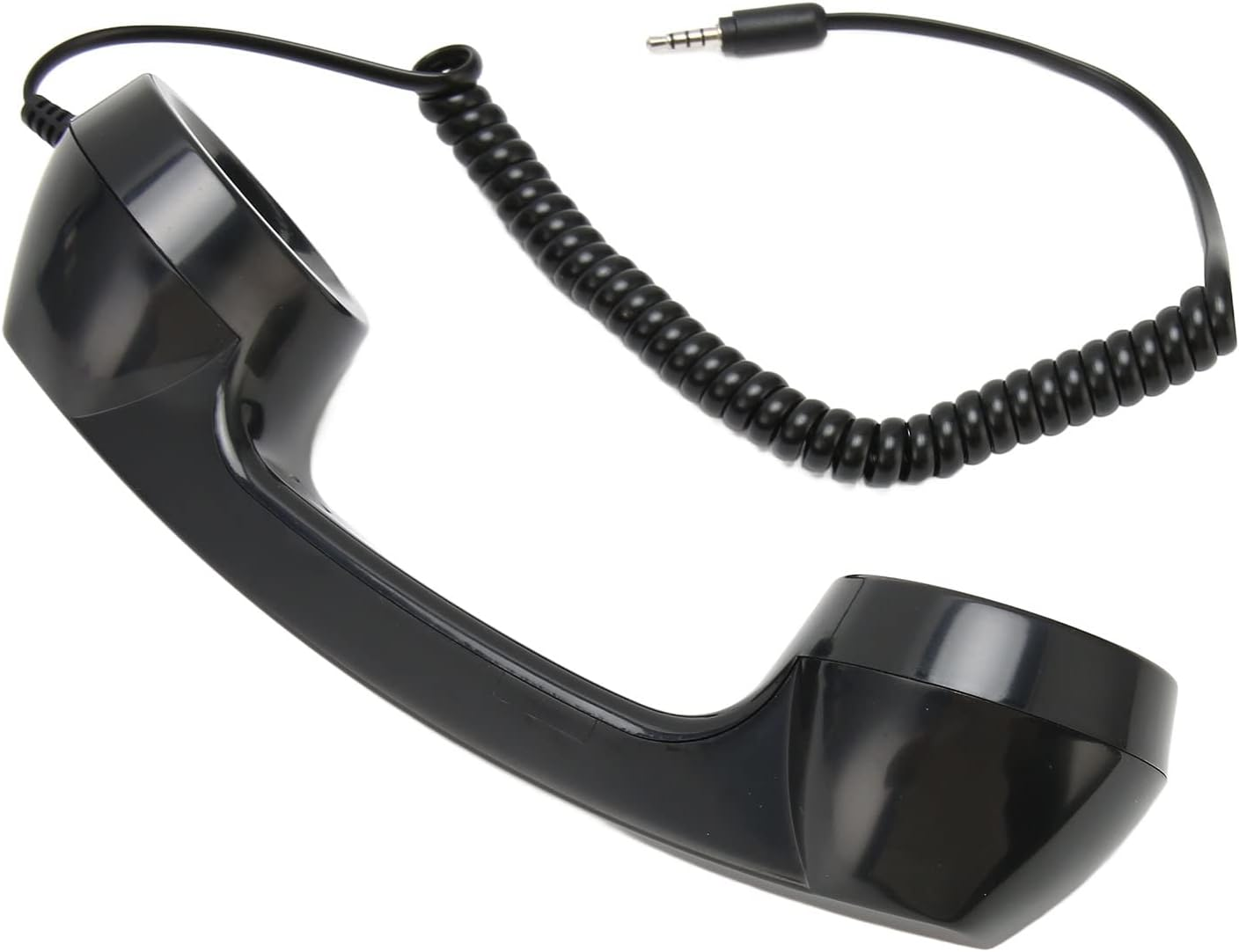 Retro Telephone Handset, Handheld Mobile Phone Receiver Mic Microphone Speaker, Radiation Proof Handset Receivers Headphones for Mobile Phones Cell Phone Smartphone (Black) image number 5