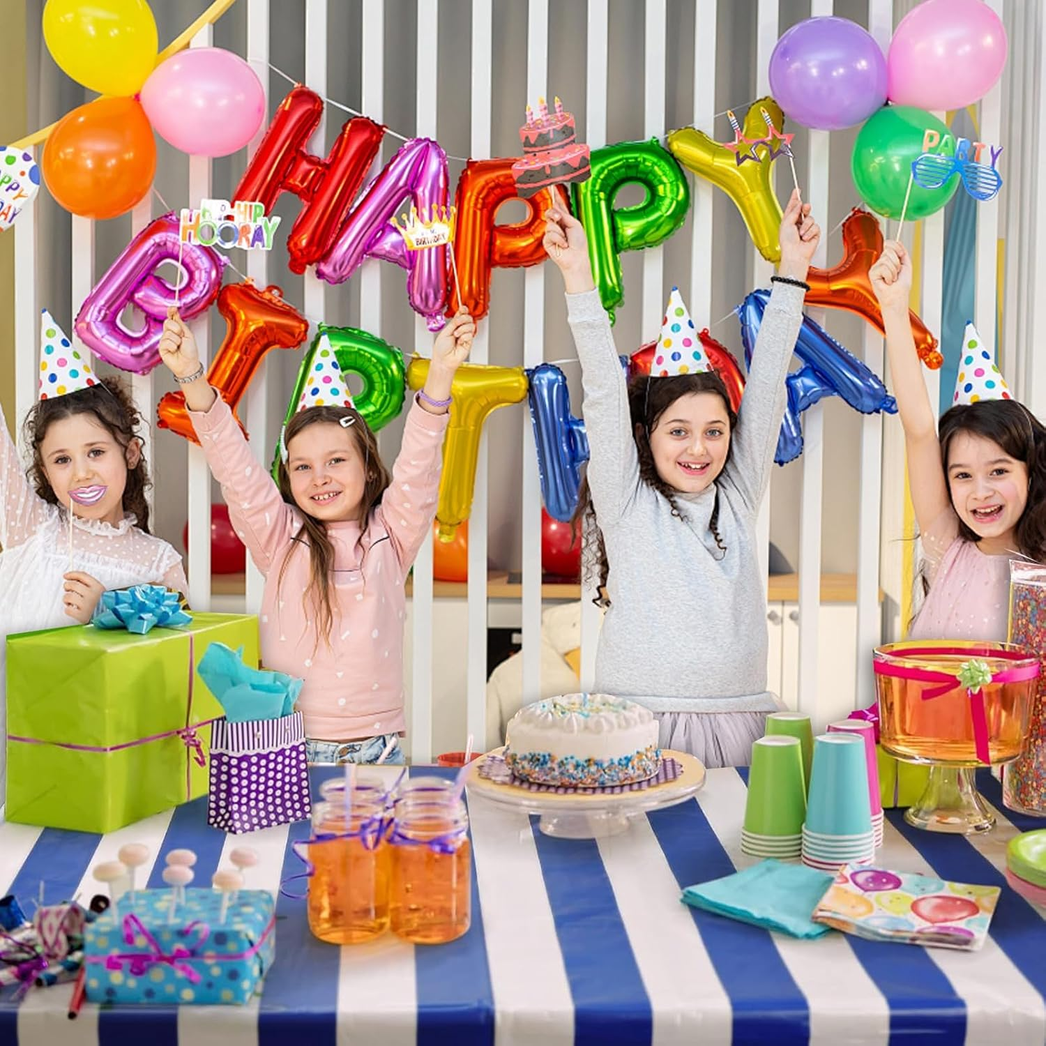 OQOQ Navy Blue and White Striped Tablecloth(3 Pack) - 54X108 Inches Father'S Day Party Decoration Supplies Disposable Plastic Rectangular Table Cloth for Birthday Ocean Nautical Theme Party Picnic image number 5