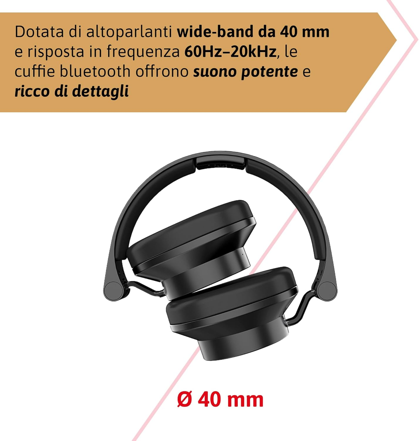 IRRADIO Ir-Sigma plus Wireless BT Headset for TV, Music and Gaming. Immersive Audio, Selective Equalizer, BT or Wired, Split Listening, Transmission Range up to 100 Feet image number 6