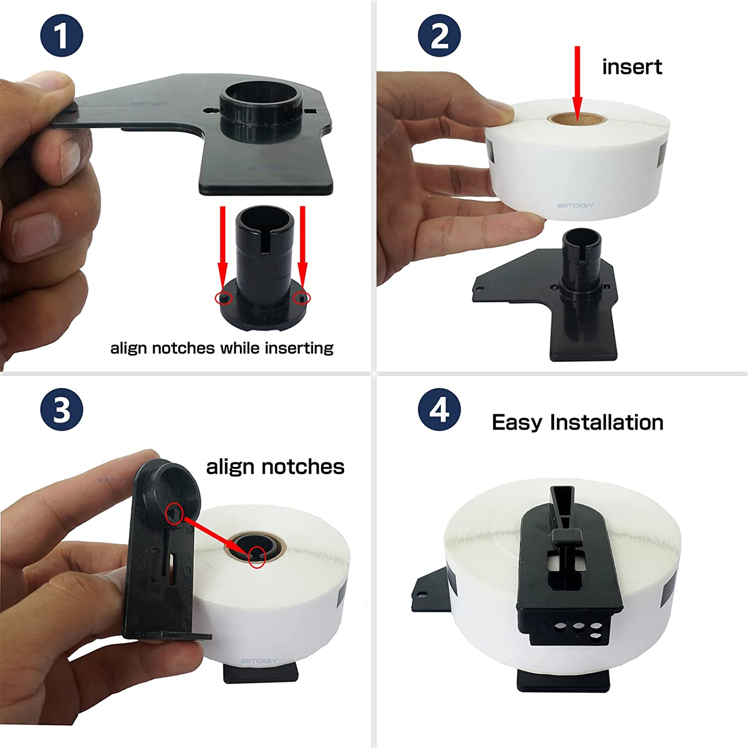 BETCKEY - File Folder Labels Replacement for Brother DK-11203 (17Mm X 87Mm), Compatible with Brother QL Label Printers [10 Rolls + 2 Reusable Cartridges] image number 4