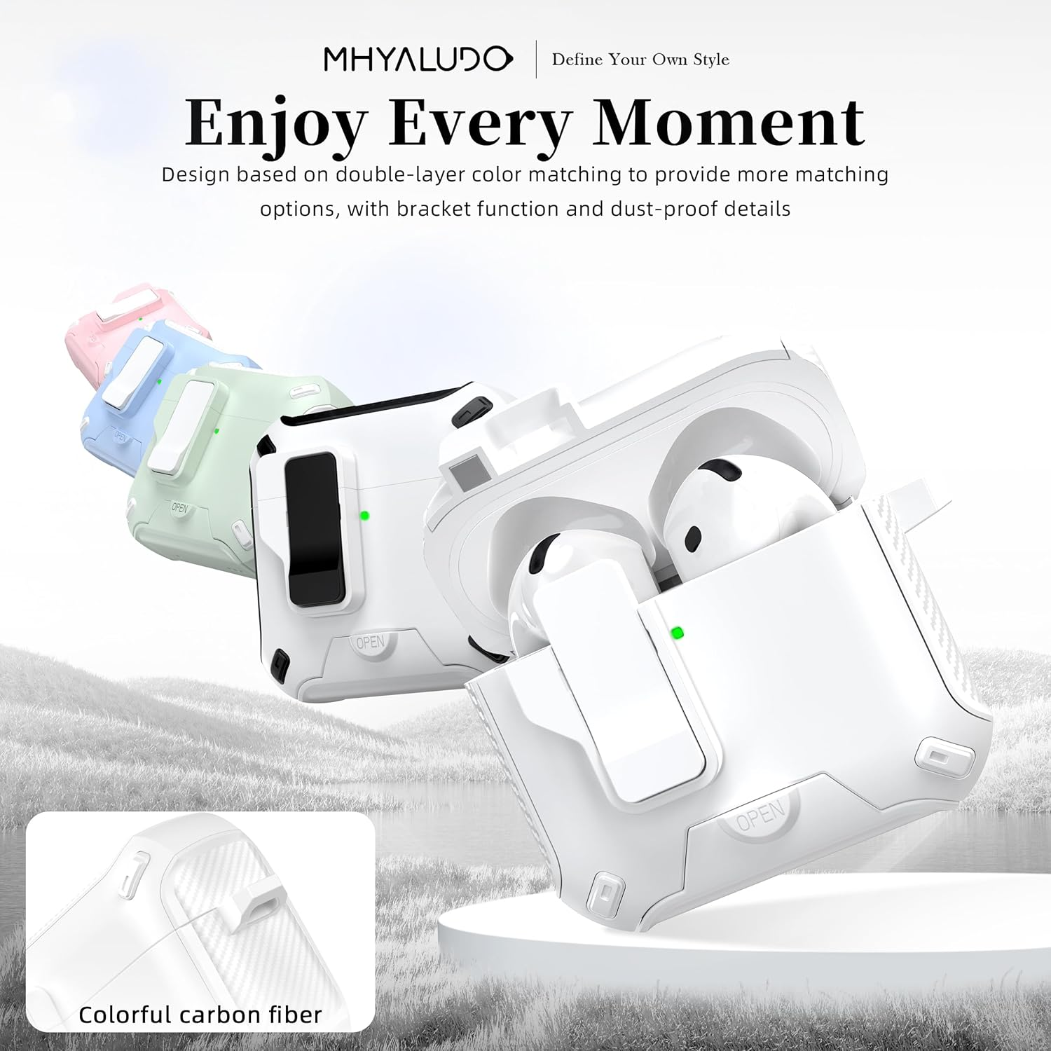For Airpods 4Th Generation Case Cover, Compatible with Magsafe, Magnetic Automatic Lock, Charging Port Dust-Proof & Stand Design with Cleaning Kit for Airpods 4 Case 2024, Snow White image number 6