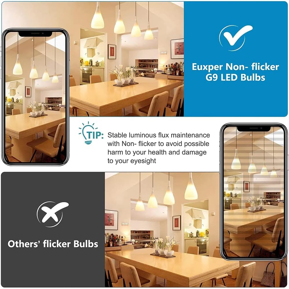 G9 Halogen Light Bulbs,40W 230V Bulbs,Kiwinvou Clear Capsule Halogen Lamps,Warm White 2700K,Pack of 2 image number 1