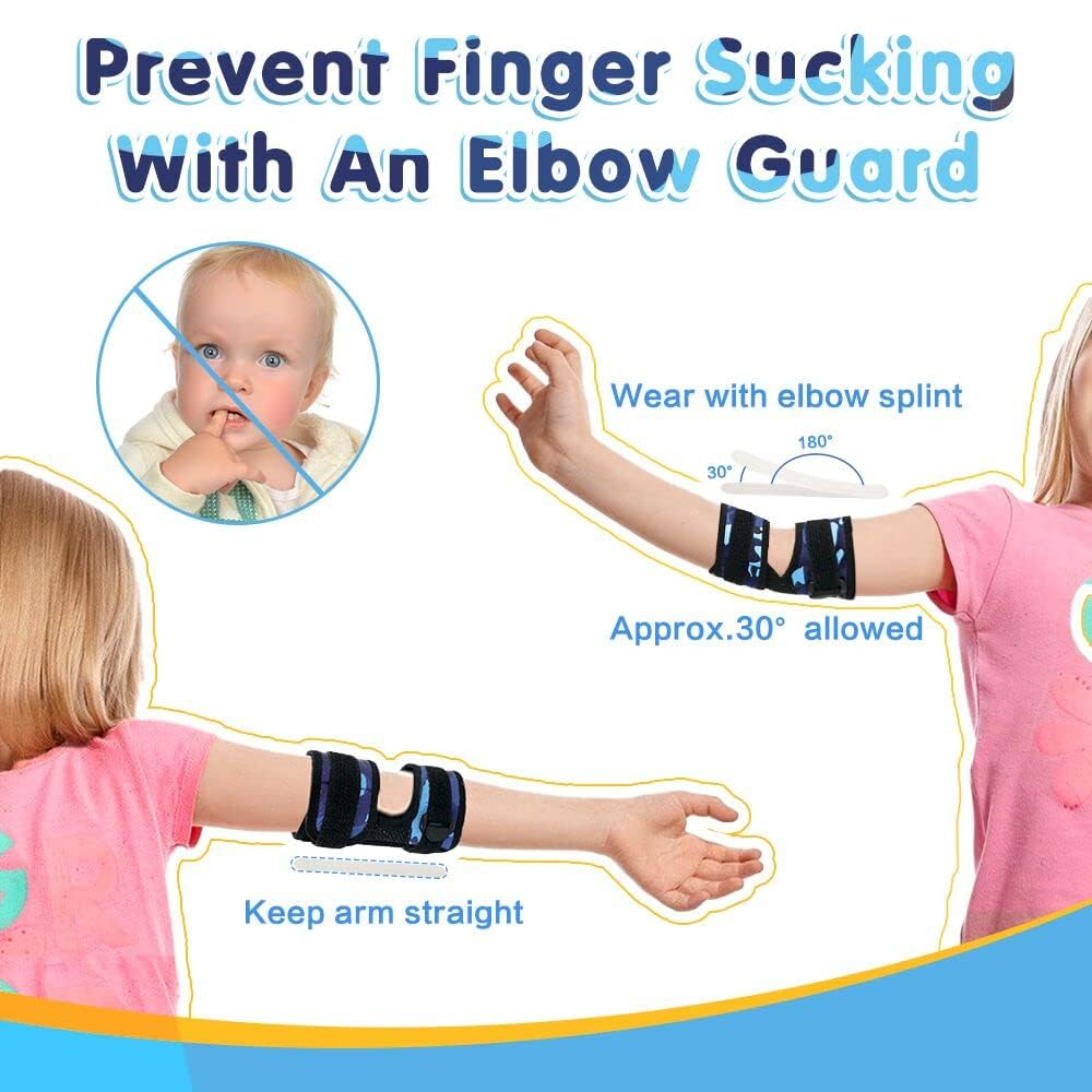 Thumb Sucking Stop for Kid Thumb Sucking Guard Nail Biting Treatment for Kids Finger Sucking Stop Biting Nails Prevention anti Thum Sucking Finger Hand Stopper Elbow Immobilizer Brace (Blue, 1PCS)