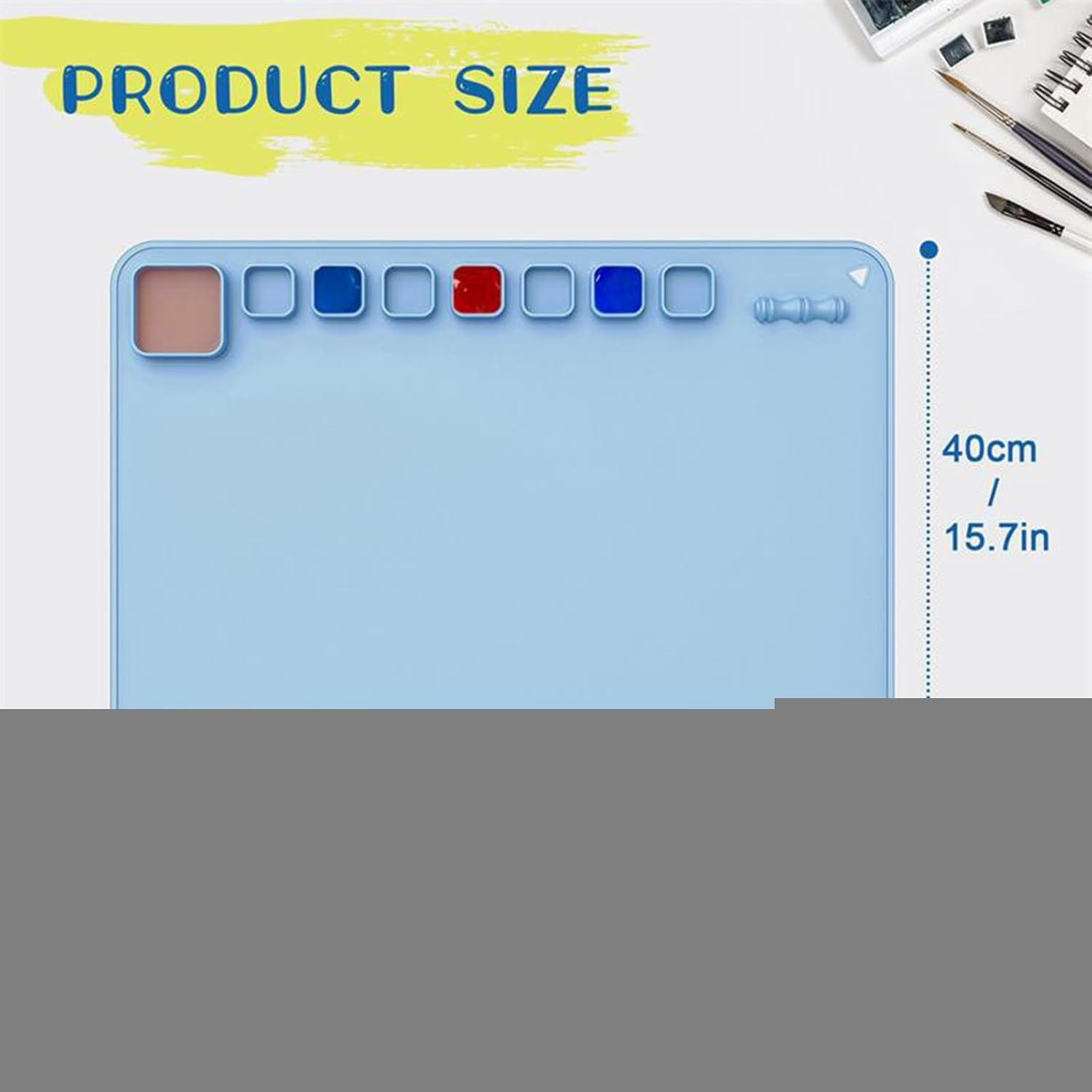 Silicone Mats for Crafts,24X16Inch Nonstick Silicone Sheet Waterproof and Nonslip - Durable No Fading Painting Gadgets for Painting, Watercolor, Gouache,