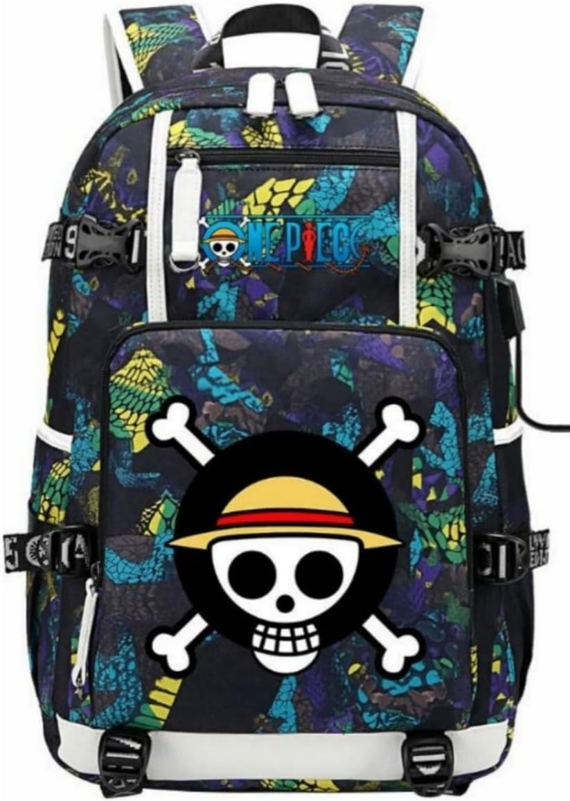TTSM Character Backpack Onepiece Animated Pirate Skull Game Flag Oxford Cloth, Multi-Style, Soft and Comfortable, Large Capacity, Travel Bag, Daily Necessities., Multicolored, 47Cm X 30Cm X 15Cm, C image number 5