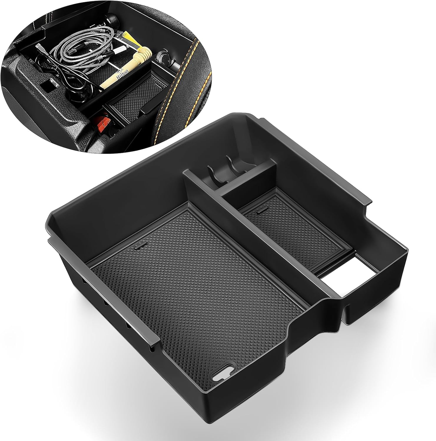 Centre Console Storage Box Compatible with Ford Ranger T9 2023 2024 Raptor Wildtrak XLT Armrest Organiser Tray Glove Box Ranger 2023 Accessories (Electronic Brake) image number 6