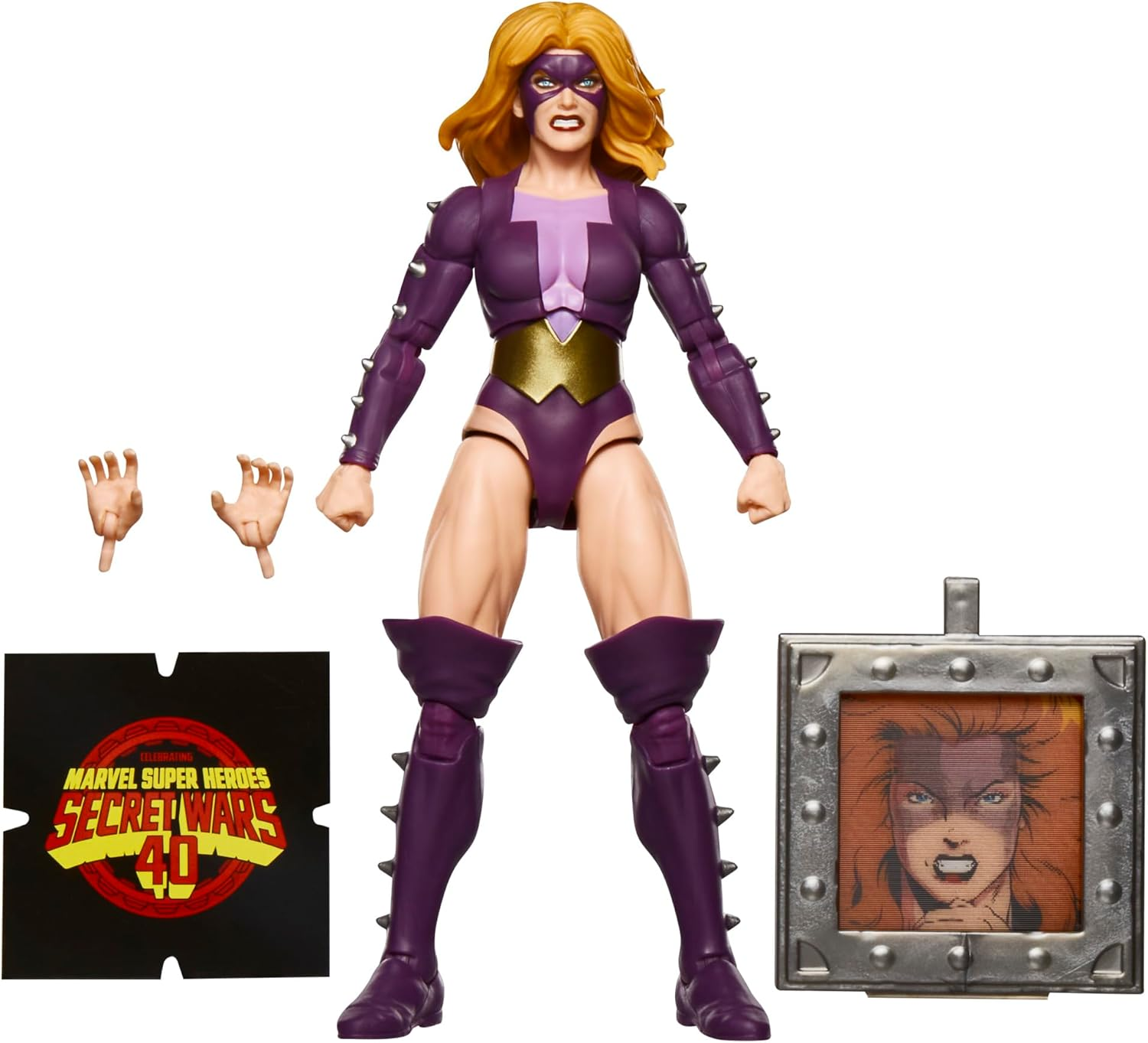 Marvel Legends Series Titania, Retro Marvel Super Heroes Secret Wars Comics Collectible 6 Inch Action Figure with Shield image number 2