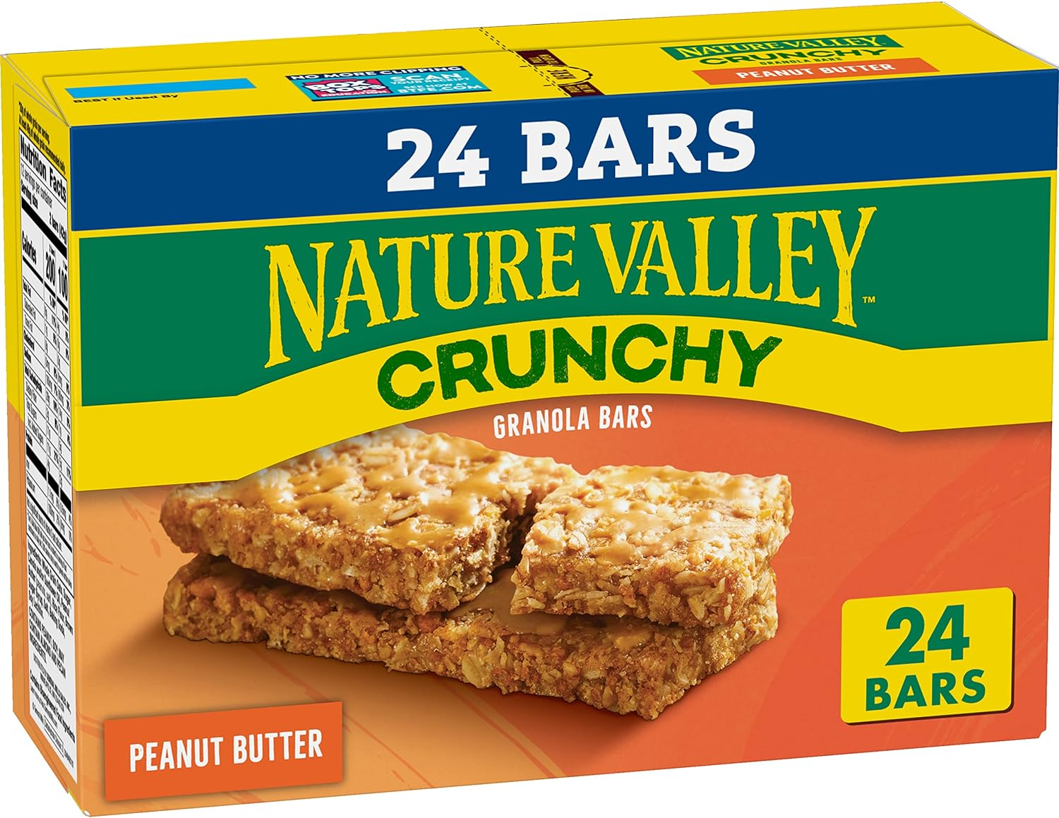Nature Valley Crunchy Granola Bars, Peanut Butter, 24 Bars, 17.88 OZ (12 Pouches) image number 1