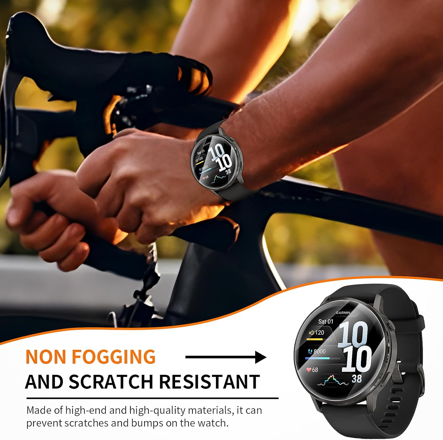 Suoman 6+2 Pack for Garmin Venu 4 45Mm Screen Protector, TPU High Definition Clear Protective Film(6)+ Silicone Anti-Dust Plugs(2), Full Coverage Flexible Anti-Scratch, No Bubble image number 3