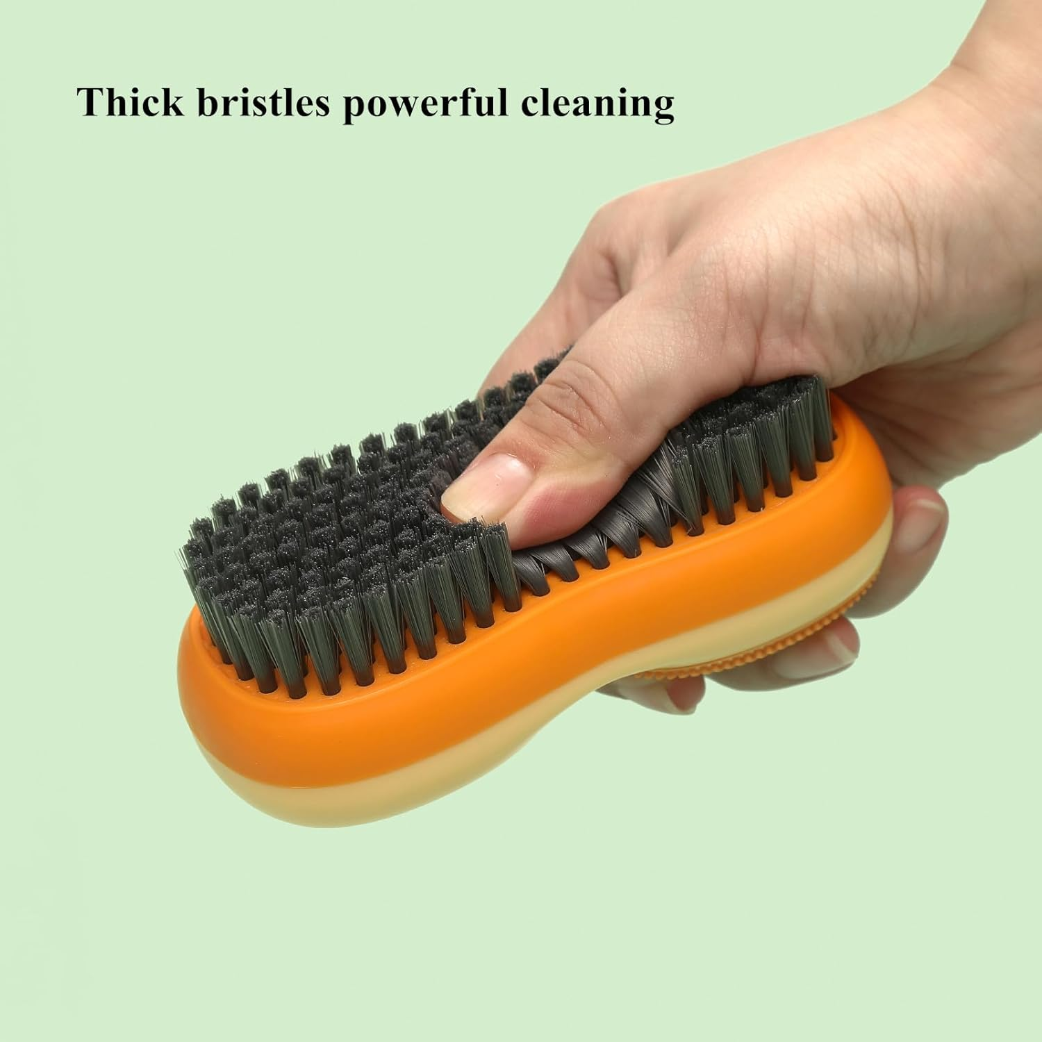 Two-Sided Laundry Stain Remover Brush, Soft Bristle for Scrubbing Out Tough Stains on Wool Cashmere Delicate Fabrics Knits Cotton Leather, Easy to Grip Hand Washing Clothes Brushes (White) - White image number 6