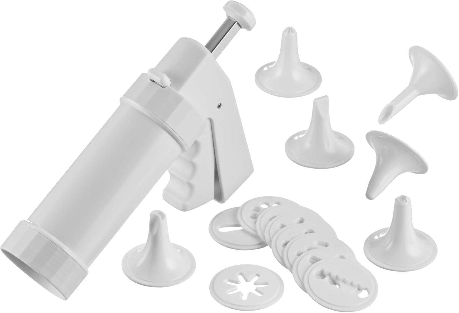 KAISER P&acirc;tisserie Cookie Press, 200Ml. 10 Design Discs, 6 Decorating Nozzles, Simple One-Handed Operation