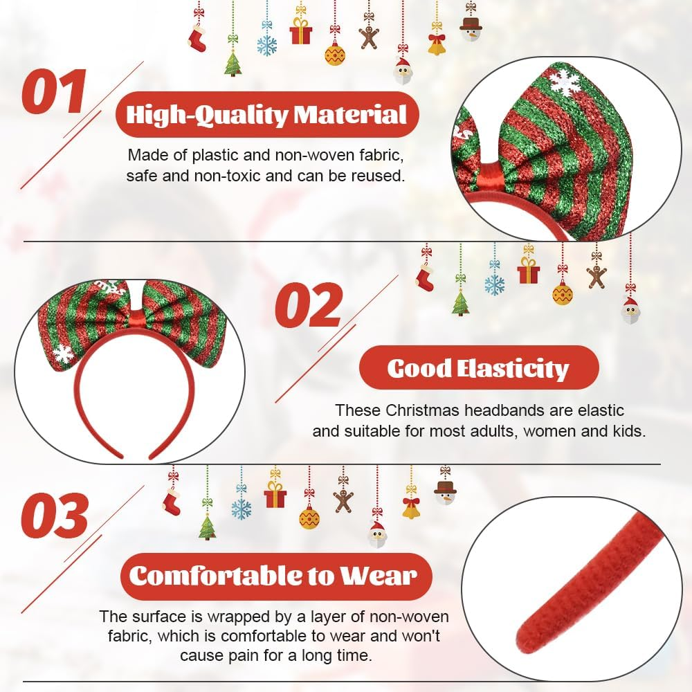 LANSKYLAN Pack of 6 Christmas Headbands image number 1