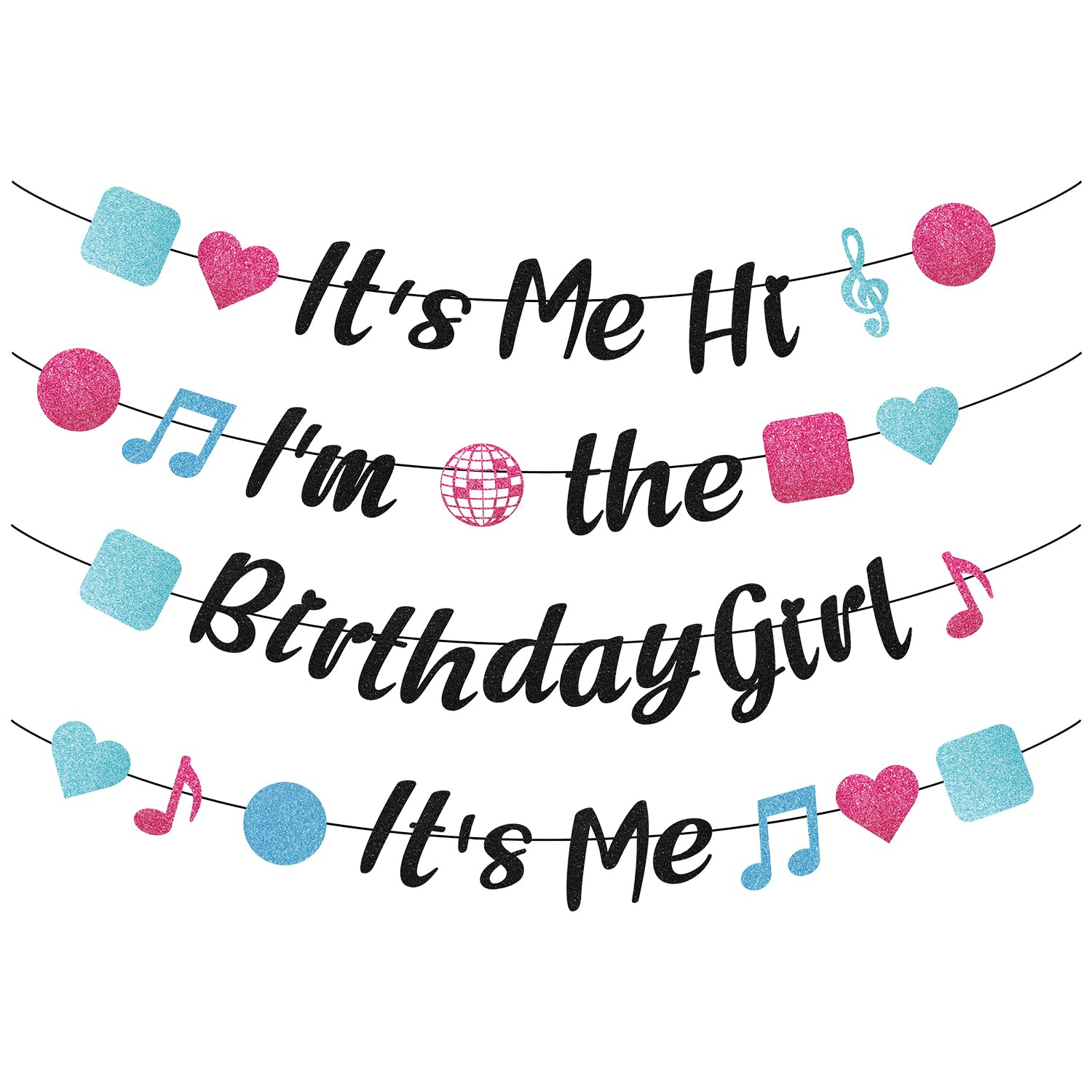 It'S Me Hi I'M the Birthday Girl It'S Me Banner, Pre-Strung Birthday Party Banner Cute Girl Banner Girls Birthday Party Decoration for Wall Home Office image number 6