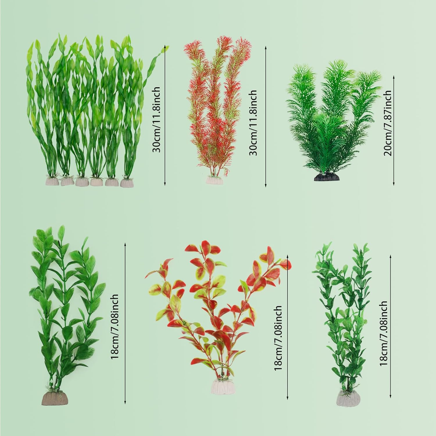 12Pcs Artificial Aquarium Plants Plastic Aquatic Plant Simulation Water Plants Decor Fish Tank Decorations Accessories image number 4