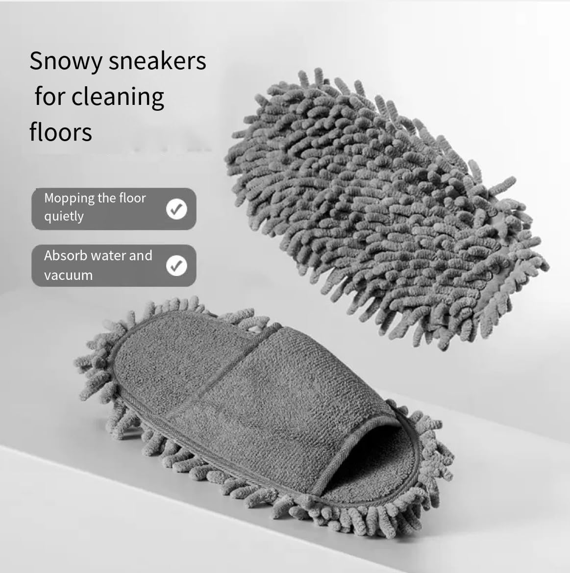 1 Pairs Microfiber Dust Cleaning Slipper Men and Women House Mop Washable Mopping Slippers Unisex Dusting for Floor Dust Dirt Cleaning Tool Supplies image number 1