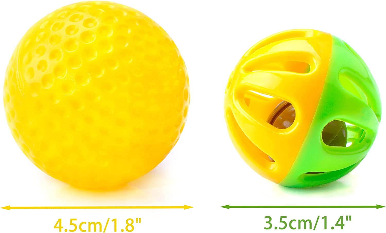 Chiwava 48 Pack Plastic Noisy Cat Toy Balls with Bell Kitten Chase Toy 8 Types Assorted Color Size - Assorted Color image number 5