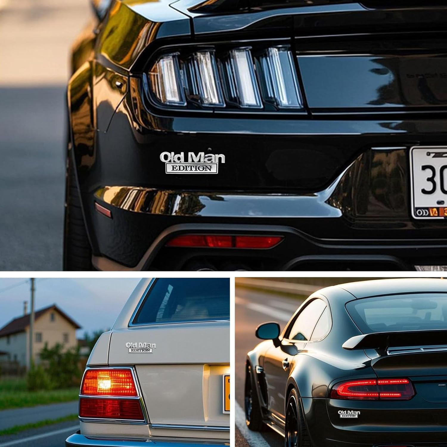 TSWCBYYLB 2Pcs Old Man Edition Car Emblem Metal Truck Decals Stickers Badge for Men image number 1