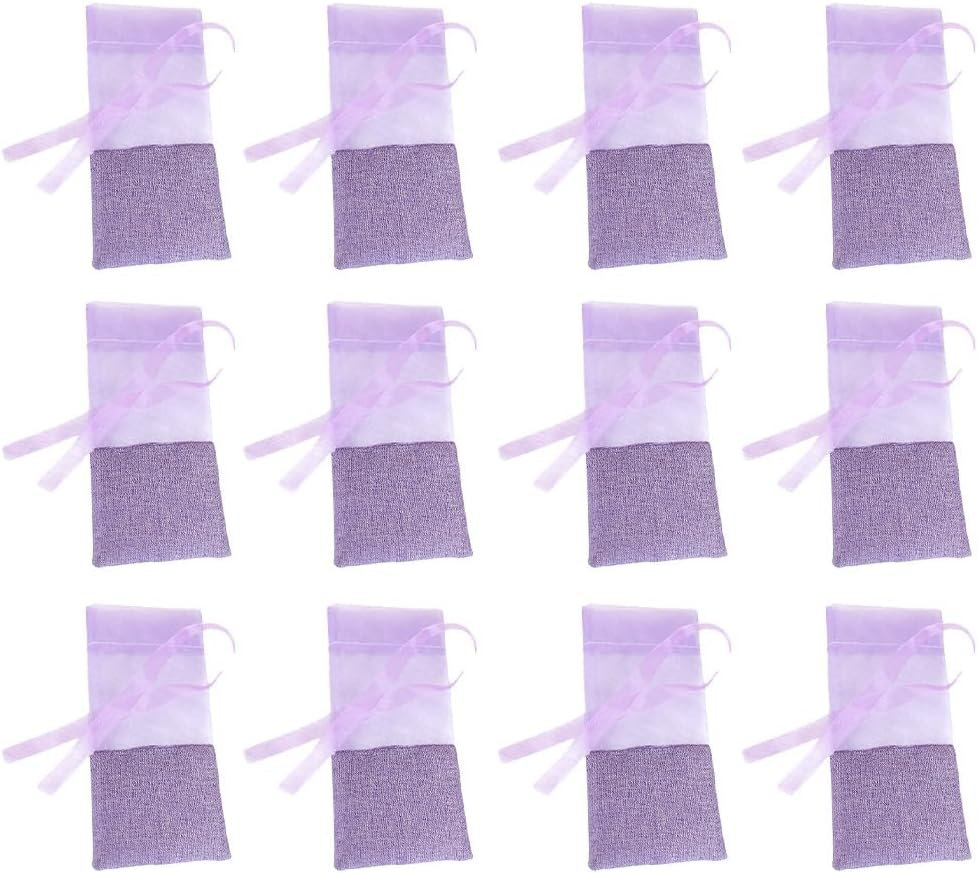 Healeved Empty Lavender Sachets Bag - 12 Pcs Drawstring Pouch Bags for Dried Lavender, Reusable S for Storage Candy, Potpourri, Jewelry, Earring, Small Objects - Pouch