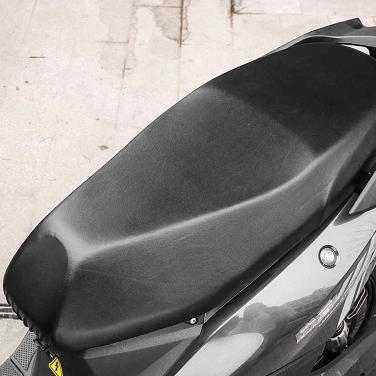 Abizarch Universal Motorcycle Scooter Seat Cover, PU Leather Motorbike Seat Protector Cover with Elastic, Breathable Motorcycle Rain Seat Cover for Most Motorbike Scooter Seat -Black image number 1