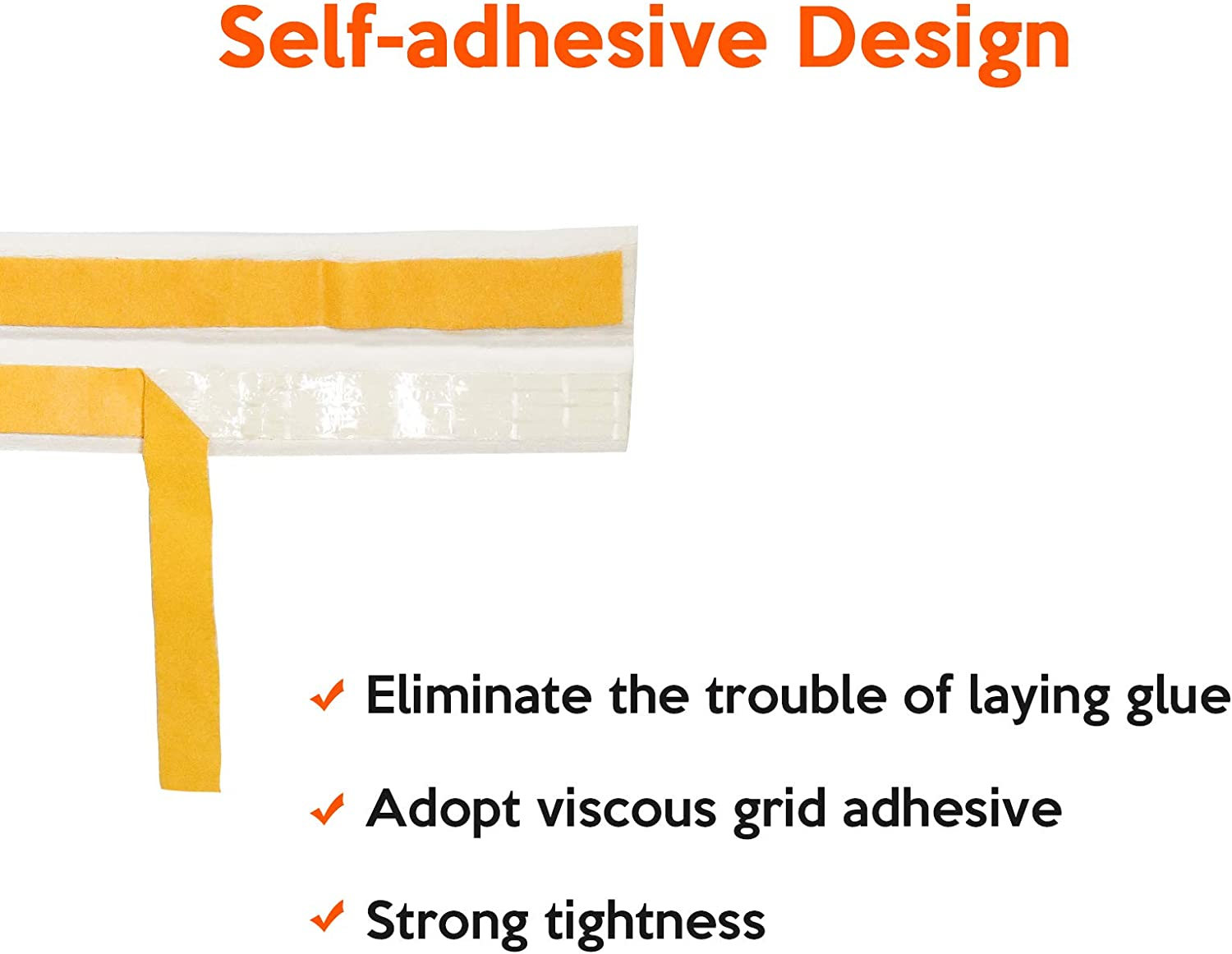 Valuehall Seal Strip 2 Rolls 65.6FT Self Adhesive Foam Window Seal Strip Weather Stripping for Doors and Windows Soundproofing Weatherstrip Collision Avoidance Rubber Gap Blocker V1A05 image number 3