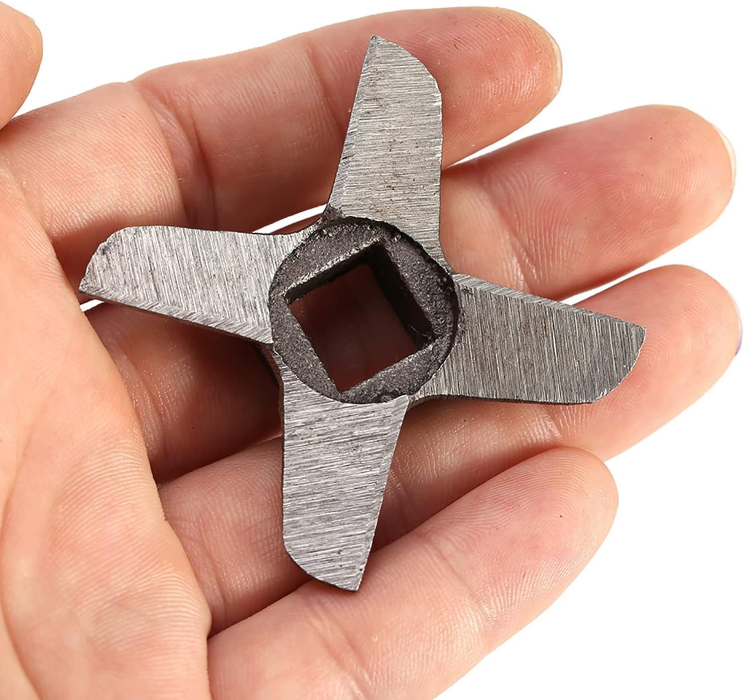 Omabeta 1PCS 61Mm/2.4" Diameter Cross Shaped Meat Grinder Blade with 12Mm/0.5" Central Hole Length, 0.4" Thickness Steel Kitchen Meat Grinder Blade Mincers Cutter Part for All Food Grinder - No. 32 image number 3