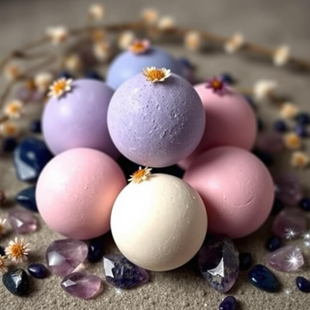 Handmade Crystal Bath Bombs with Hidden Jewellery, Essential Oils (Inner Peace) image number 3