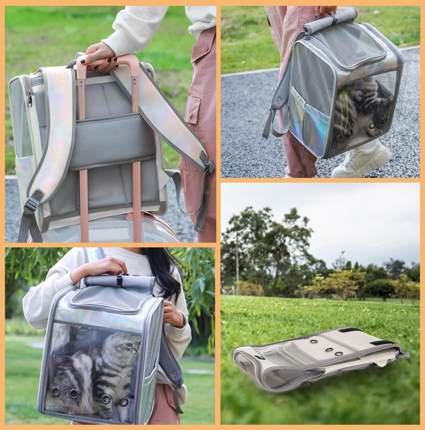 SWIHELP Cat Backpack Pet Carrier Backpack for Small Cats and Dogs, Dog Carrier Backpack with Inner Safety Leash image number 1