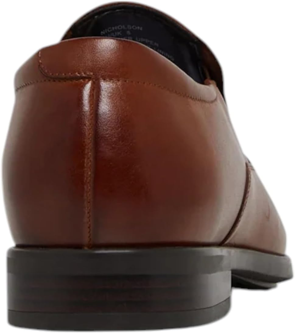 Hush Puppies Mens Nicholson Tan Leather Dress Formal Slip on Shoes image number 1