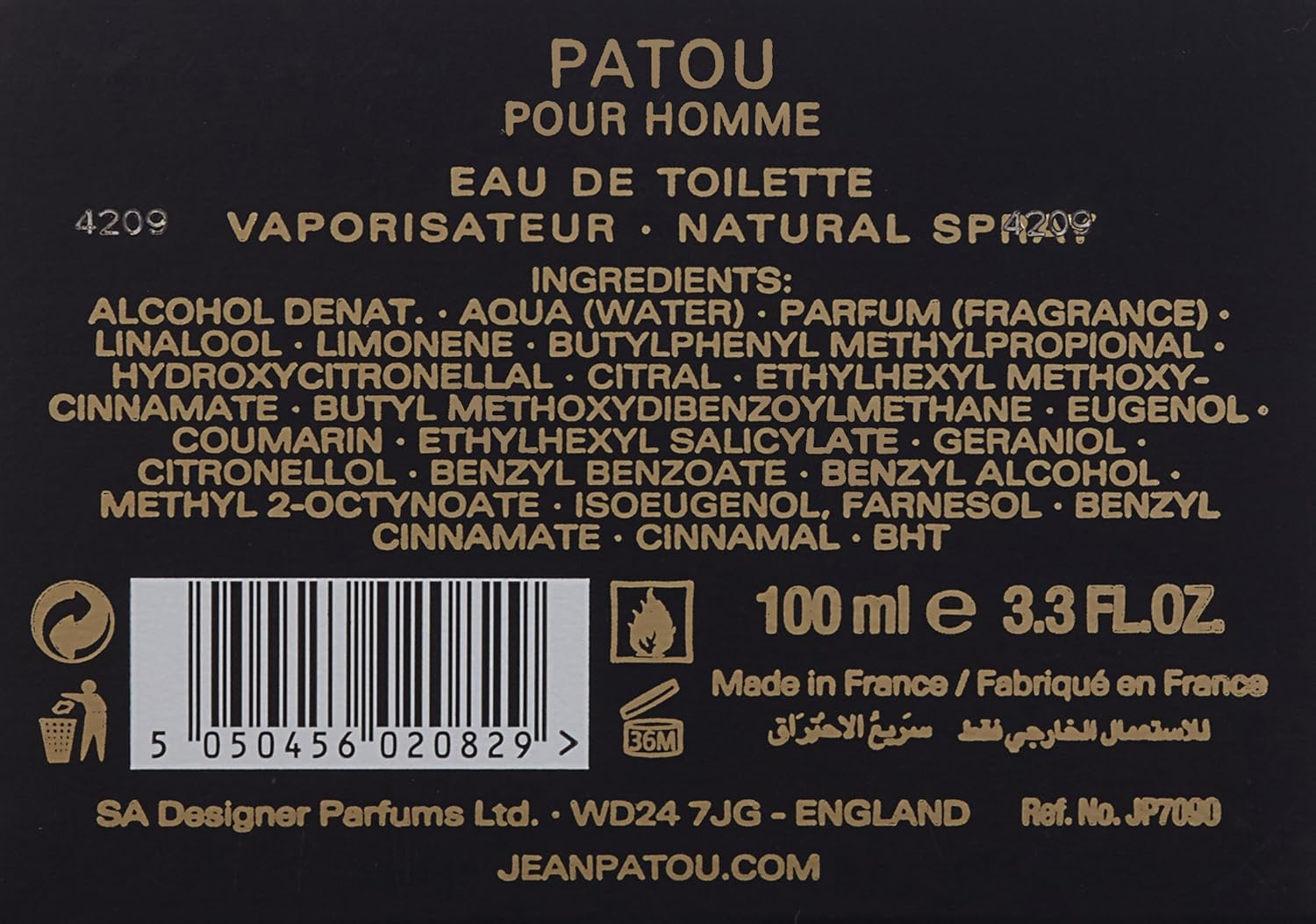 Jean Patou Patou Pour Homme by Jean Patou for Men - 3.3 Oz EDT Spray, 97.59 Millilitre image number 3